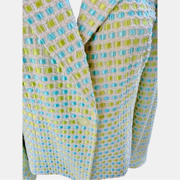 Talbots Pastels Silk Textured Spring Easter Blazer Sz 10 - Picture 6 of 6